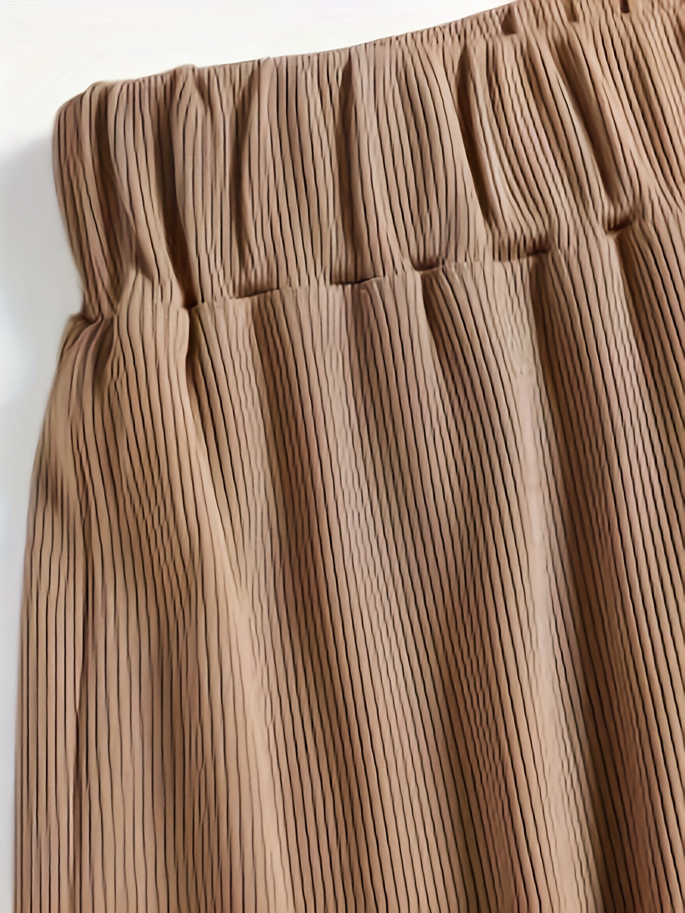 Wide Leg Elastic Waist Pants Casual Solid Long Length Pants