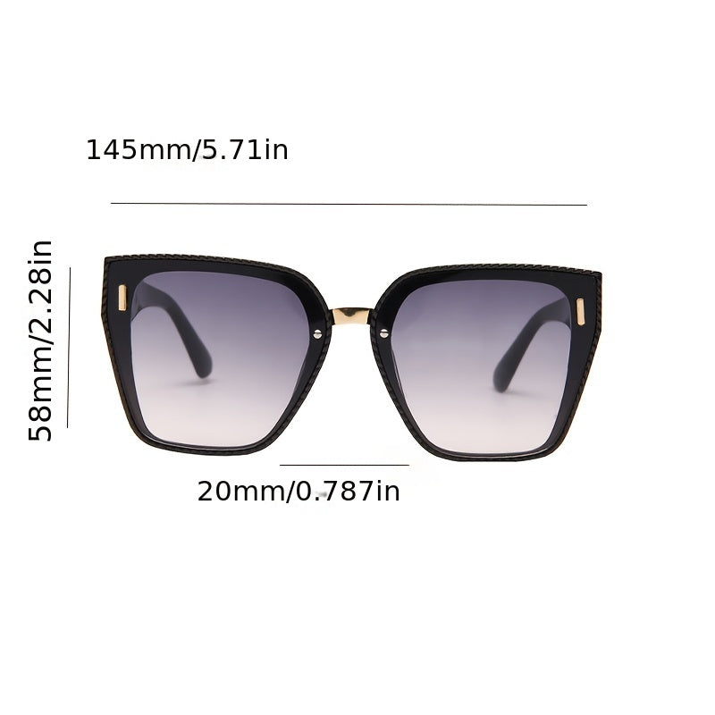 Men's Square Frame Driving Sunglasses + Leather Soft Bag