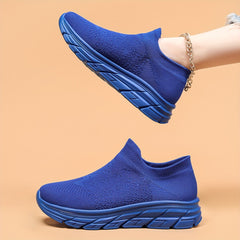 Solid Mesh Breathable Woven Casual Shoes Soft Comfortable Shock Absorption
