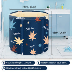 Portable Freestanding Bathtub for Adults Hot and Cold Water Ice Bath Tub