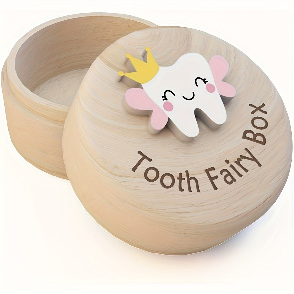 Wooden Fairy Tooth Box with 3D Teeth Detail - Keepsake for Parents - Ideal Gift