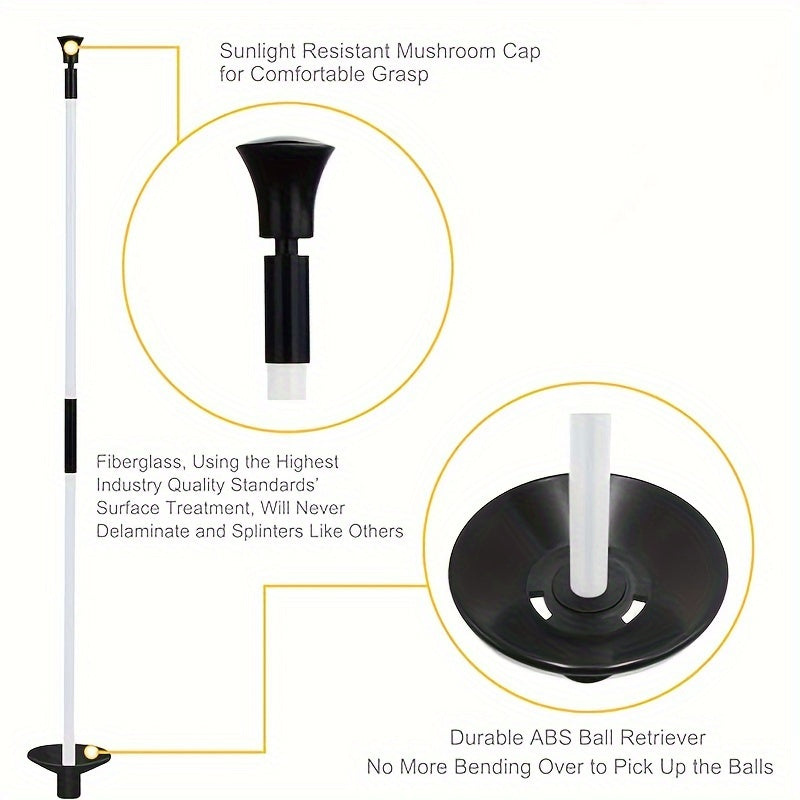 Portable Golf Flagpole Practice Putter Club 2 Segment