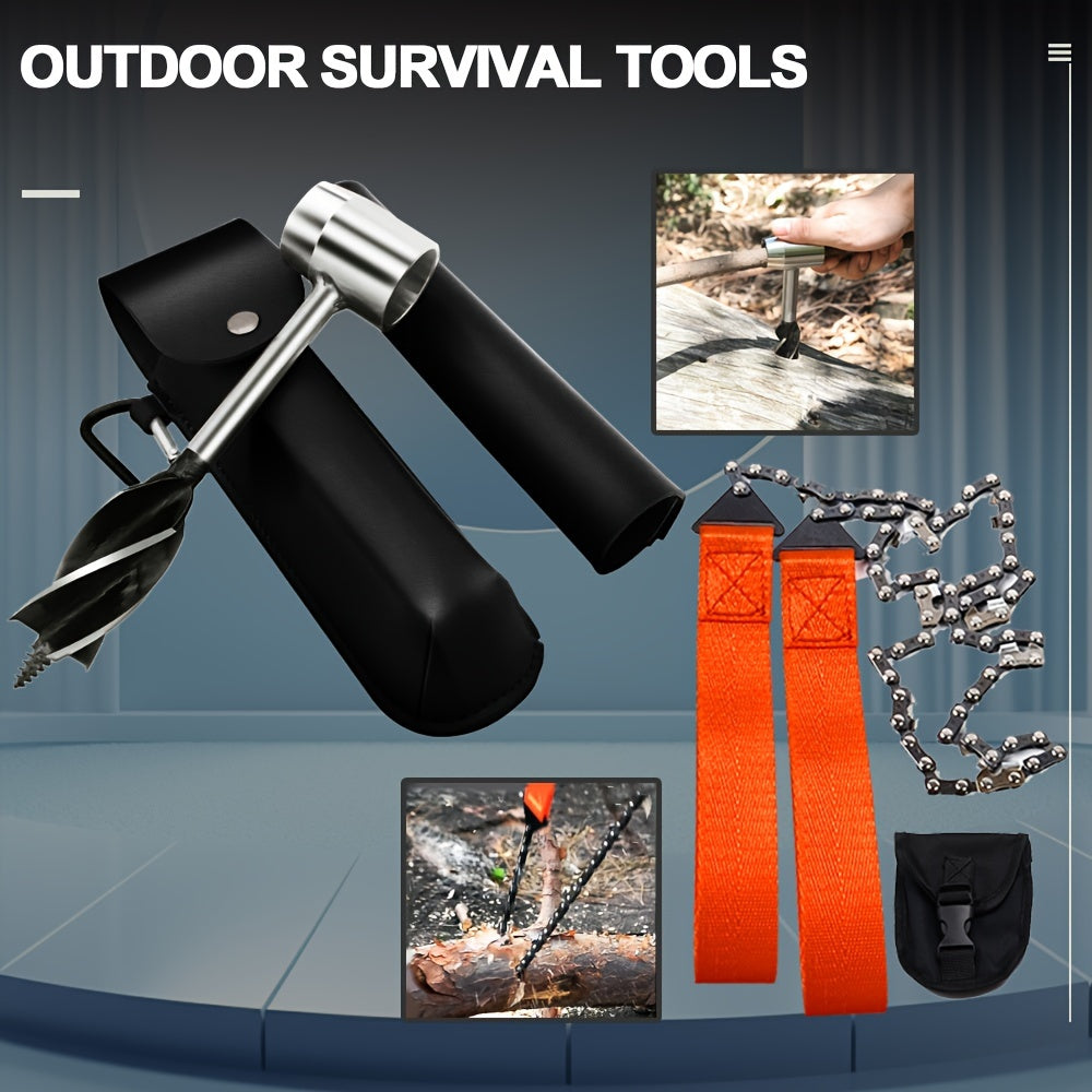 Outdoor Survival Equipment Set with Drill and Scroll Saw