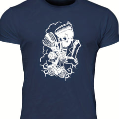 Men's Vintage Skeleton Graphic T shirt Casual Comfy Crew Neck Tee