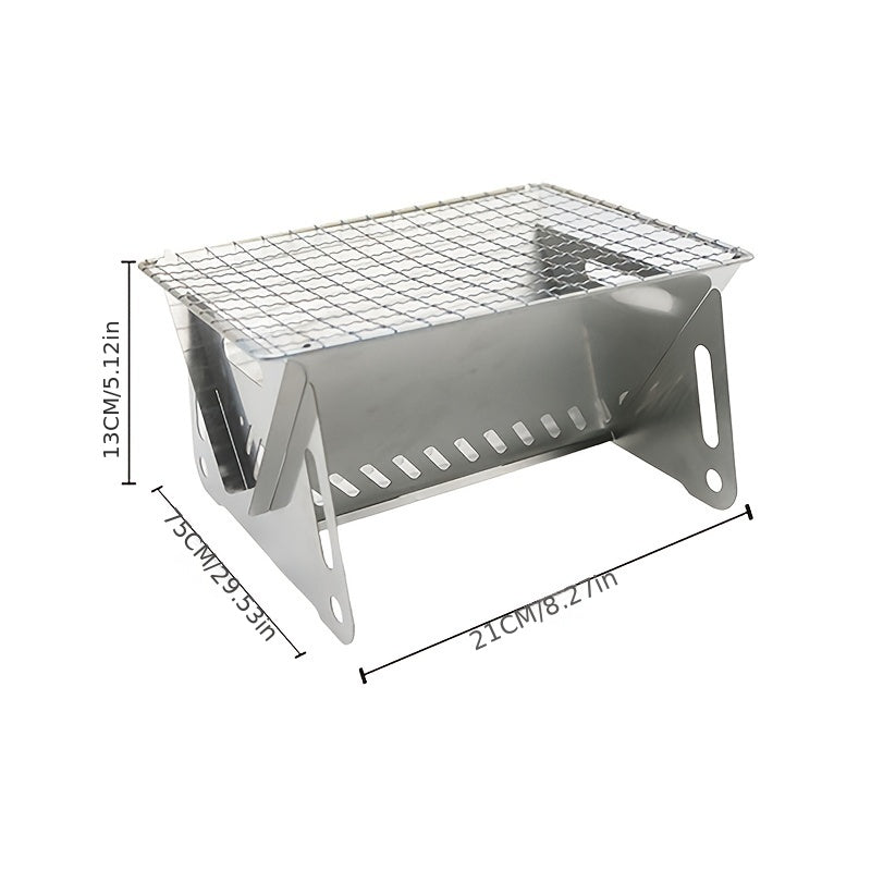 Foldable BBQ Grill Stainless Steel Card Stove Portable Charcoal Stove