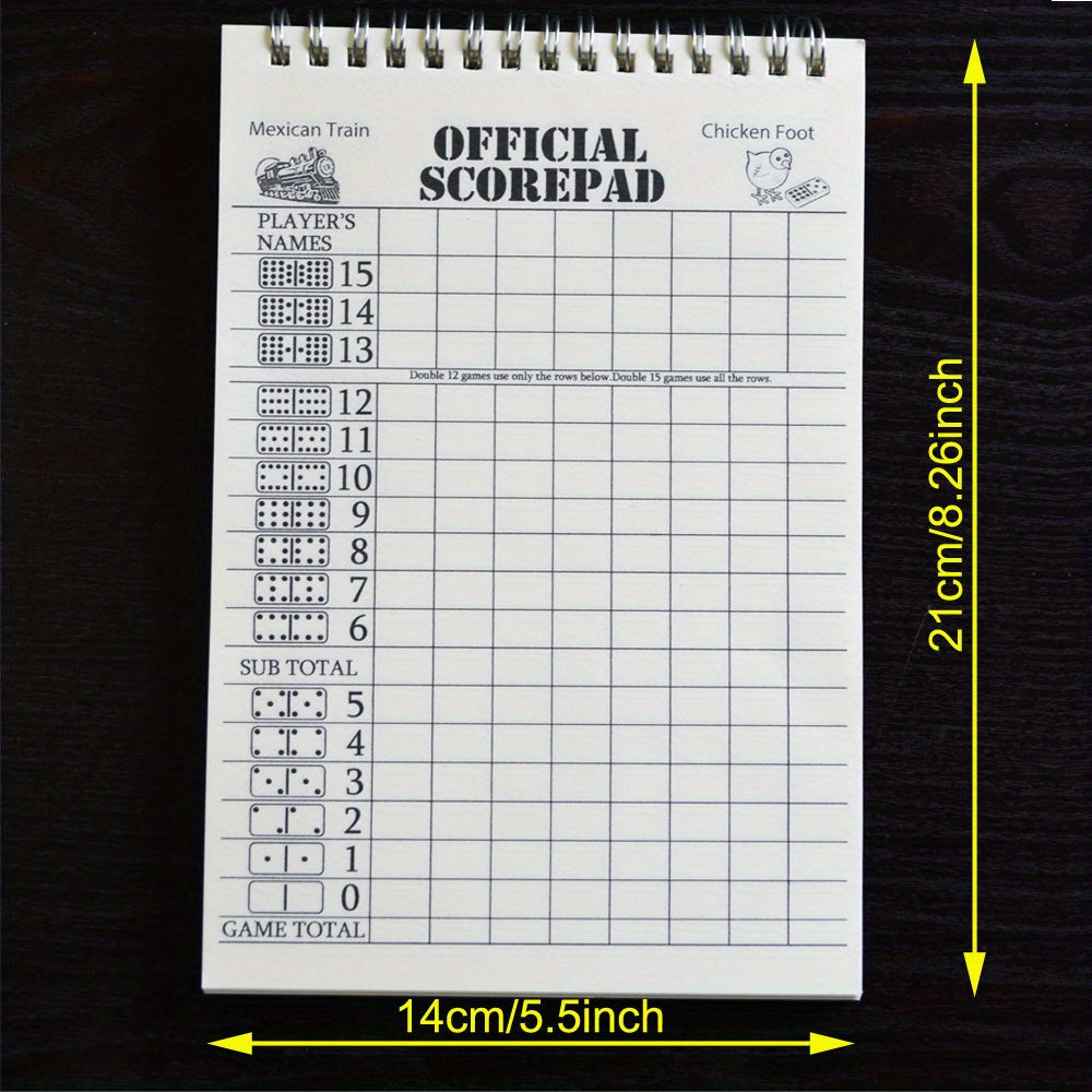 Mexican Train & Chicken Foot Dominoes Scorepad Scoring Sheets