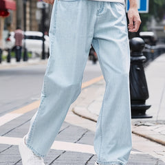 Men's Loose Denim Jeans With Pockets