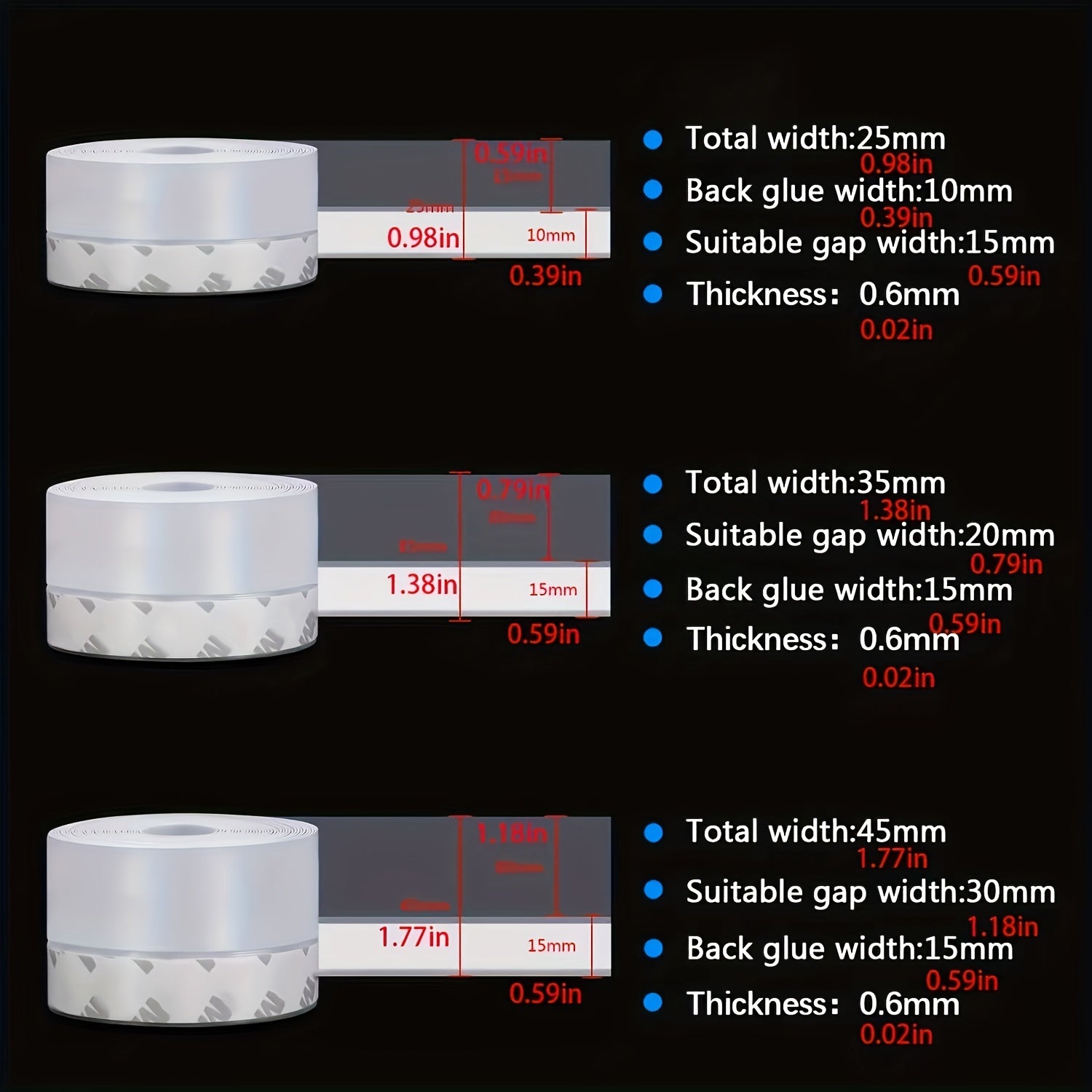 16ft Weather Stripping Silicone Door Seal Strip Transparent 35mm