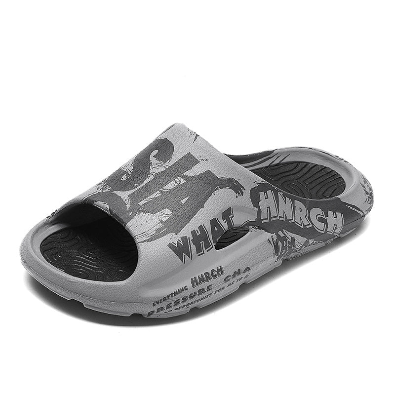 Men's Graffiti Print Pillow Slides Non Slip Slippers