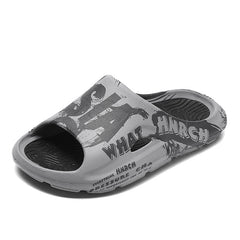 Men's Graffiti Print Pillow Slides Non Slip Slippers