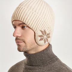 Winter Beanie Hat Knit Skull Cap With Earflaps