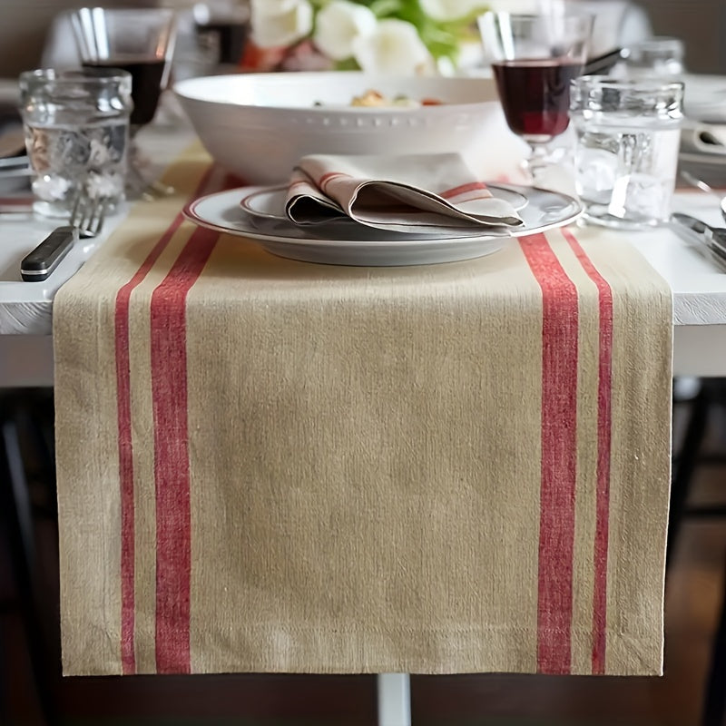 1pc Stripe Linen Table Runner 33 02cm X 182 Pure Linen Table Runner