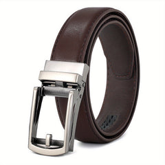 Kids Brown PU Leather Belt with Automatic Elastic Waistband