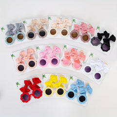 Flower Frame Sunglasses Hair Clips Set