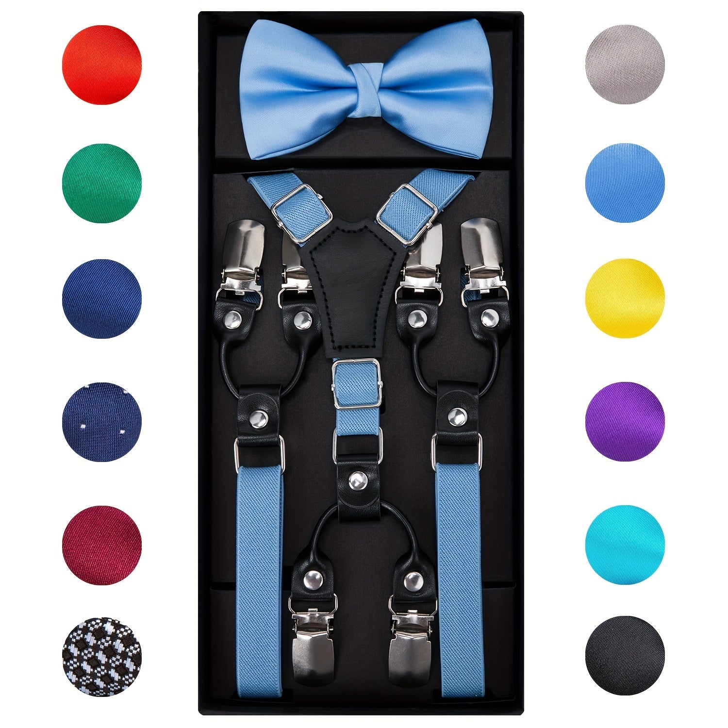 Adjustable Y-Back Suspenders Bow Tie Set