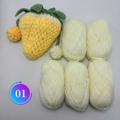 250g 5rolls Milk Cotton Yarn 4 Strands Baby Thread Doll Blanket DIY Thread Slipp