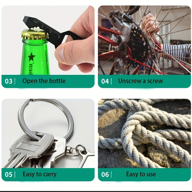 1pc Stainless Steel Cassette Outdoor Tools RV Car Keychain Screwdriver Pendant