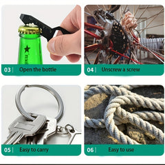 1pc Stainless Steel Cassette Outdoor Tools RV Car Keychain Screwdriver Pendant