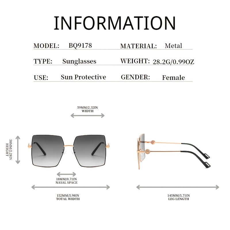 Square Frame Oversized Sunglasses Gradient Sunglasses For Women