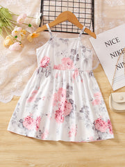 Toddler Girls Flowers Graphic Princess Dress for Party Beach Vacation