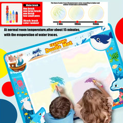 X-Large Water Doodle Mat with Stickers & Markers Mess-Free Art Activity