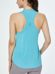 Racer Back Sports Tank Top Solid Running Fitness Workout Shirt
