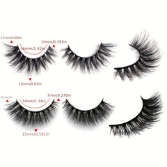 4 Pairs Thick Curling Fluffy Wispy False Eyelashes 20mm Lengthening Lashes
