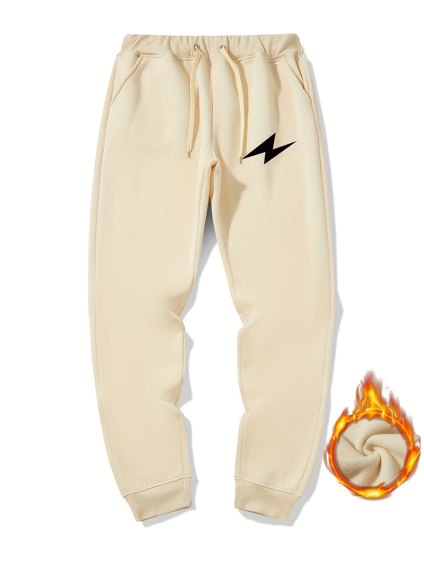 Lightning Pattern Casual Stretch Joggers Men's Sweatpants
