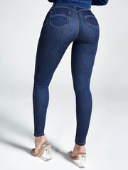 Women's High Waist Skinny Leg Jeans Solid Denim Pants