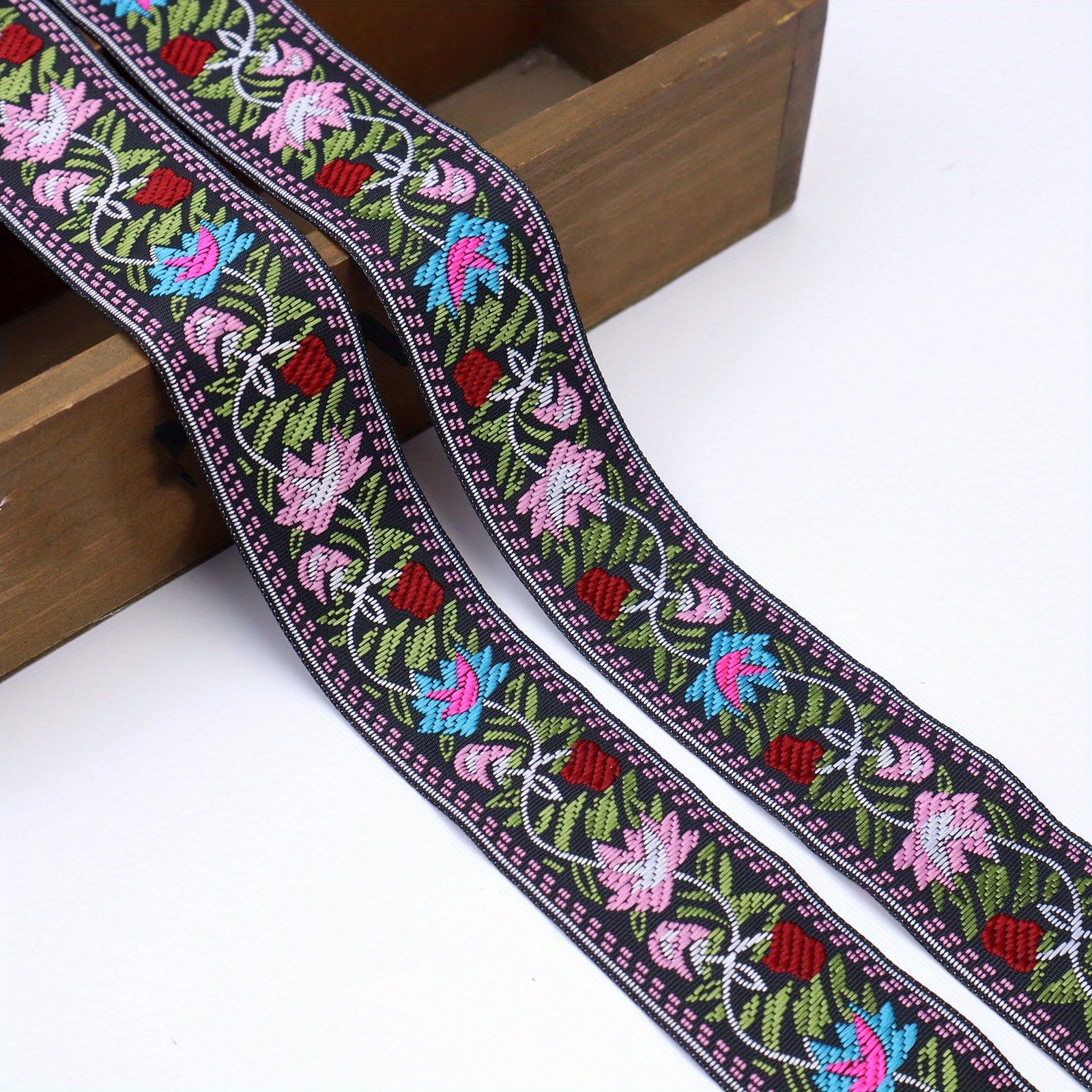 Vintage Jacquard Ribbon Trim Embroidered Sewing Lace Ribbon Fabric