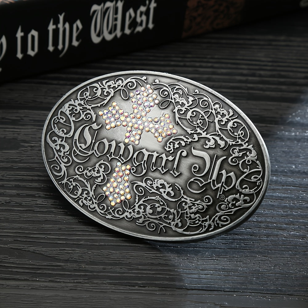 Cross Retro Pattern Belt Buckle Western Cowboy Belt Buckle Accessories