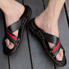 Men's Open Back Slip On Cross Strap Sandals