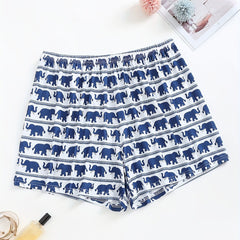 Women's Plus Elephant Striped Print Loose Shorts