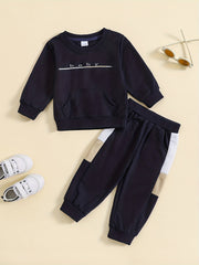 Toddler Boy's Sweatshirt Set Pullover & Trousers Outfit