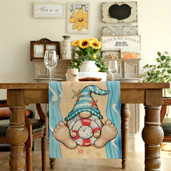 Sea Gnome Summer Table Runner Rustic Holiday Kitchen Decor 33.02x