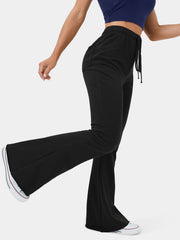 Flared Yoga Pants High Waist Drawstring Elastic Waist Sports Trousers