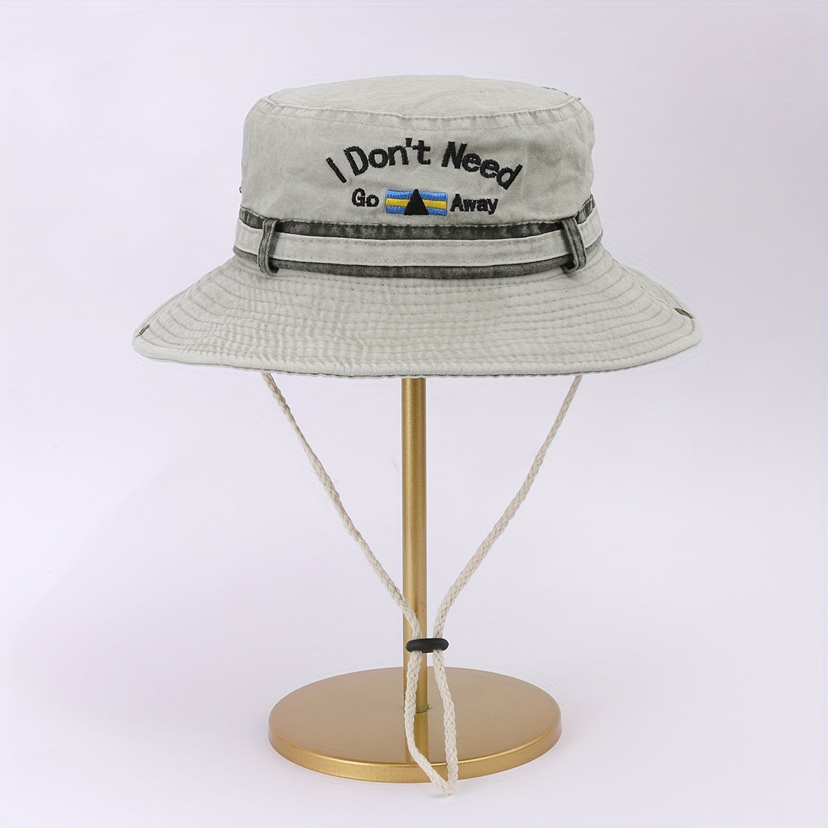 Embroidered Drawstring Bucket Hat Cowboy Hat