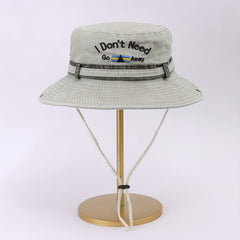 Embroidered Drawstring Bucket Hat Cowboy Hat