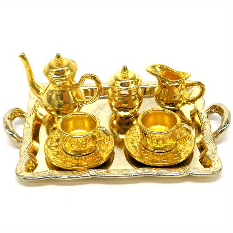 1:12 Dollhouse Furniture Metal Tea Cup Plate Set