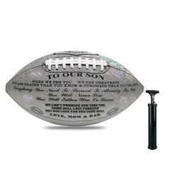 Glitter American Football Christmas To Our Son From Mom And Dad Size 9