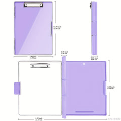 Heavy Duty Clipboard with 2 Storage Cases - Clear Top Panel & Side Opening