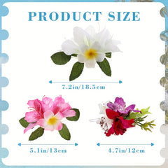 3pcs Hawaiian Flower Hair Pins Yellow Bridal Headwear Accessories for Weddings