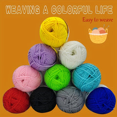 Soft 4-strand 50g Yarn for Crochet & Knitting Projects - Primary Colors