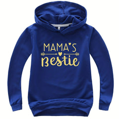 Kids Mama's Bestie Print Hoodie Pullover Sweatshirt
