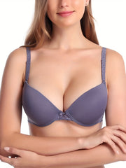 3 Sets Lace Push Up Bras Comfy & Breathable Women's Lingerie