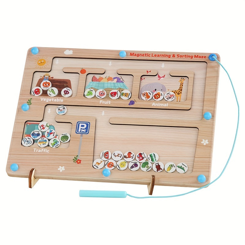 Montessori Magnetic Maze Transportation Puzzle Board