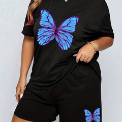 Butterfly Print Pajama Set