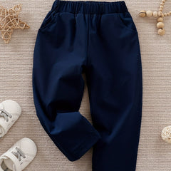 Toddler Boy Long Pants with Pockets Elastic Waist Casual Trousers