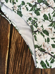 Floral Print Drawstring Plus Bikini Bottoms