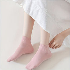 10 Pairs Solid Crew Sports Socks Women's Stockings & Hosiery